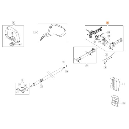 Kit de mango ORIGINAL OLEOMAC para unidades de motor BC 300 D 61380095B | Newgardenstore.eu