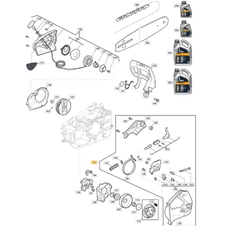 Carter frizione giallo motosega modelli AC27T AC31C ORIGINALE STIGA 118805040/0 | Newgardenstore.eu