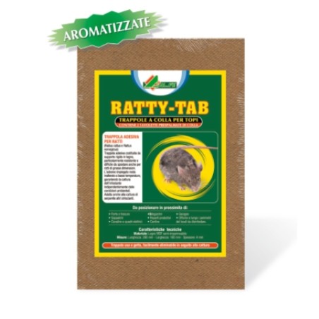 Ready-to-use mouse trap 19x28 CM RATTY-TAB with Al.Fe flavored glue | Newgardenstore.eu