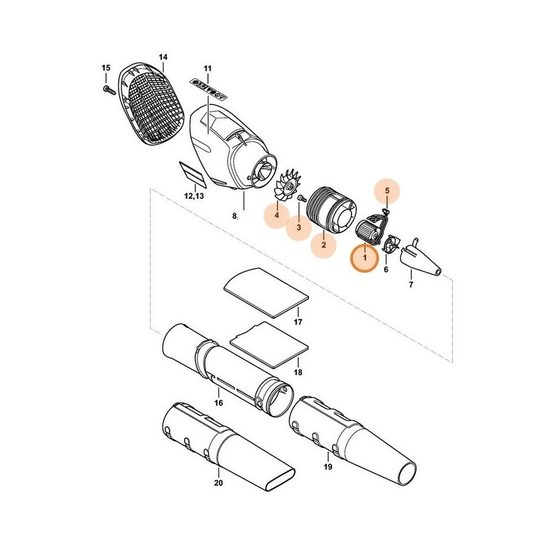 Elettromotore soffiatore modelli BGA100 ORIGINALE STIHL 48666000202