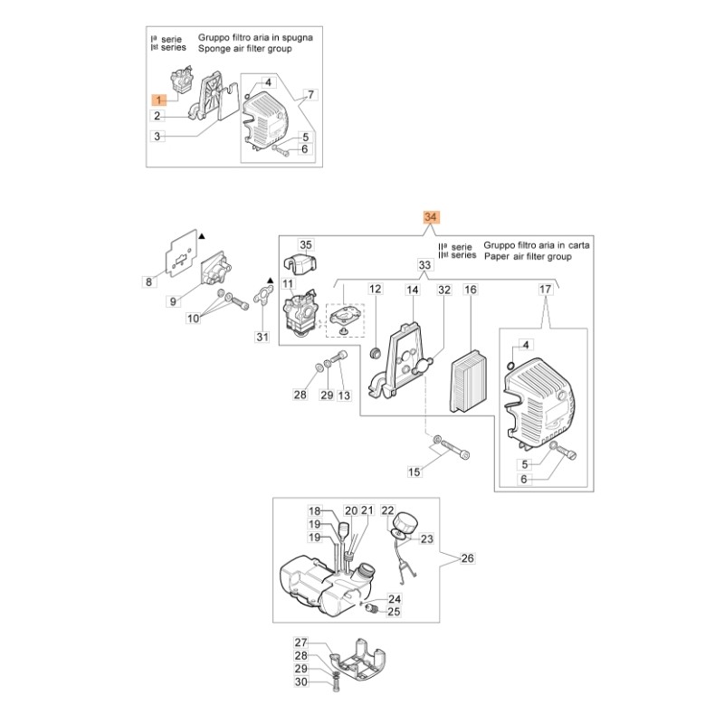 Carburador WYK-143A ORIGINAL OLEOMAC desbrozadora 746 S - 446 BP 61110098A