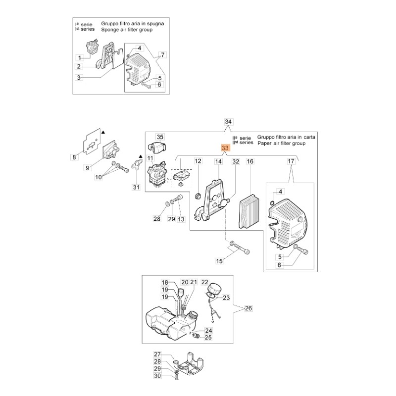 Kit aspirazione ORIGINALE OLEOMAC decespugliatore 746 S - 453BP - 753T 61120025B