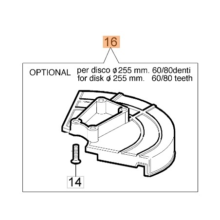 Disc protection 255 mm ORIGINAL OLEOMAC cutter 746 S 4174279R | Newgardenstore.eu