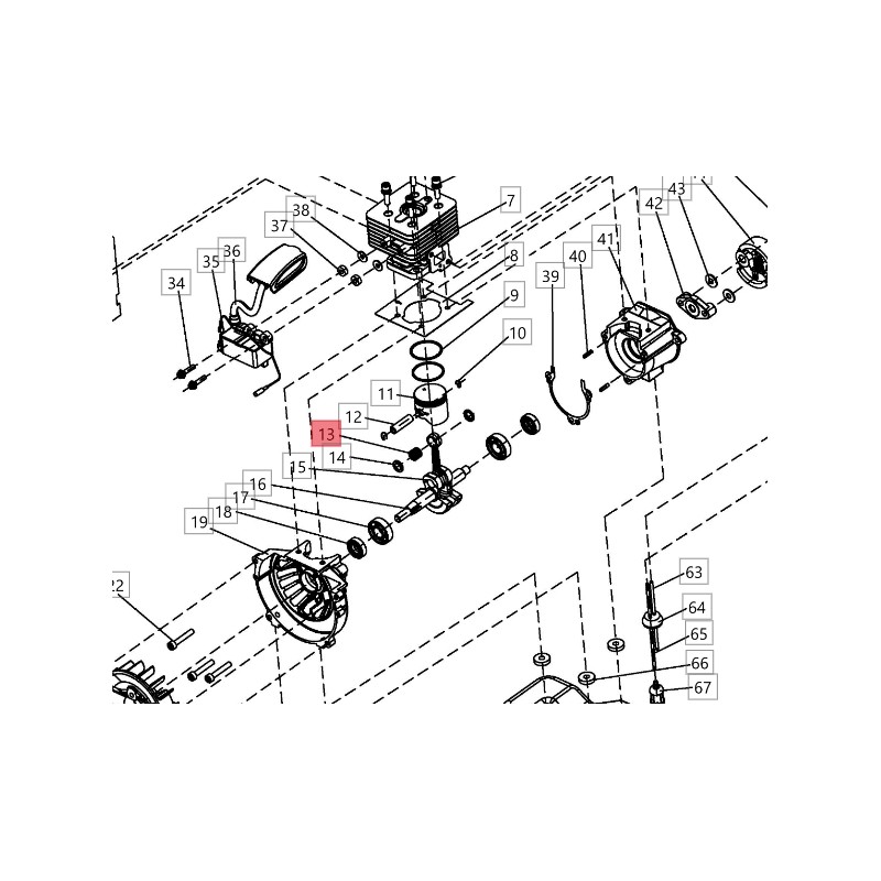 Cage à rouleaux ORIGINAL BLUEBIRD moteur HT 261 - CG 260H - PTT 26103090020018