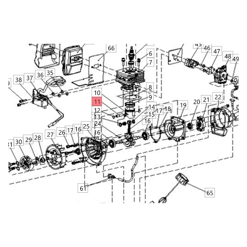 Original BLUBIRD piston pin for PTT engine 261 02020010004