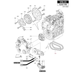 Kit 2 courroies tracteur modèles TURBOV50 ORIGINAL GIANNI FERRARI 00.17.0097