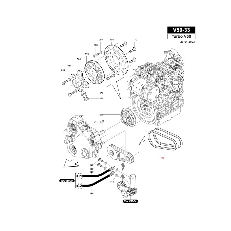 Kit 2 Riemen Traktor Modelle TURBOV50 ORIGINAL GIANNI FERRARI 00.17.0097