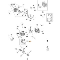 ORIGINAL OLEOMAC 50092028B Kit cilindro sierra de corte modelo GS630