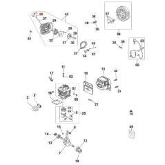 Impugnatura avviamento motosega modelli GS630 ORIGINALE OLEOMAC 097000064AR | Newgardenstore.eu