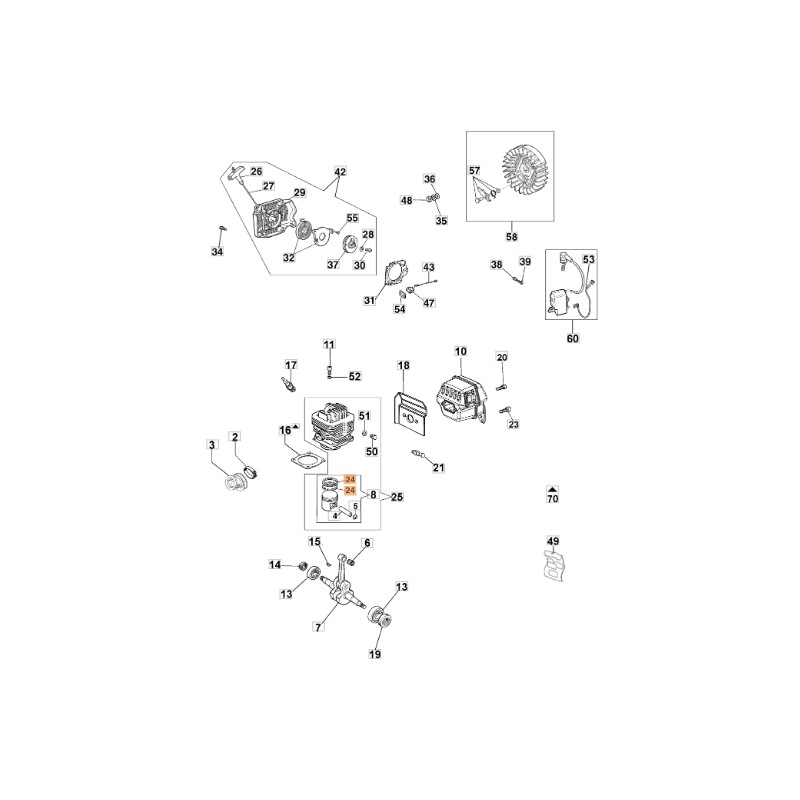 Segment chainsaw models GS630 ORIGINAL OLEOMAC 3123005R