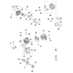 Kit arpón motosierra GS630 956 ORIGINAL OLEOMAC modelos 52012027 097000217 | Newgardenstore.eu