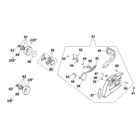 Molla motosega modelli GS630 GS720 ORIGINALE OLEOMAC 099900152AR 099900152A | Newgardenstore.eu