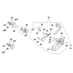 Chainsaw brake belt lever models 940 GS630 ORIGINAL OLEOMAC 097000146