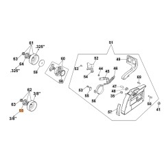 Anello motosega modelli 956 GS630 GS720 ORIGINALE OLEOMAC 006100730R 006100730