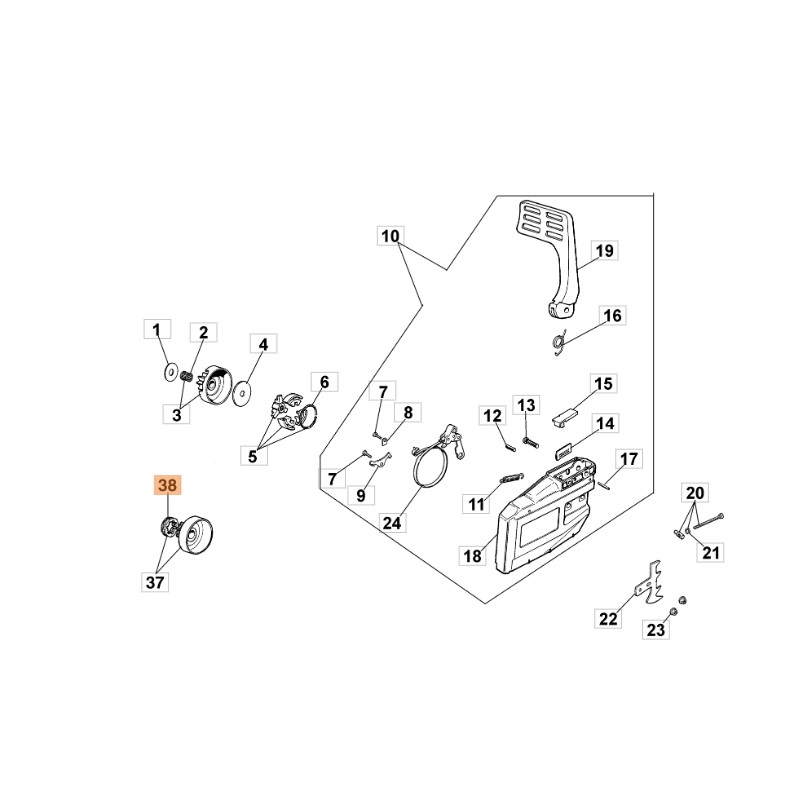 Anneau de tronçonneuse modèles 938 GS630 ORIGINAL OLEOMAC 094500046R 094500046