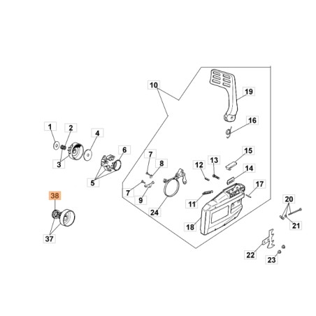 Chainsaw ring models 938 941 GS630 ORIGINAL OLEOMAC 094500046R 094500046 | Newgardenstore.eu