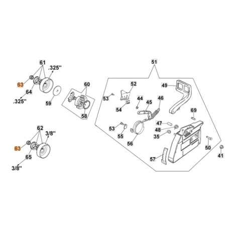 Cuscinetto motosega modelli GS630 956 ORIGINALE OLEOMAC 3037016R 3037016 | Newgardenstore.eu