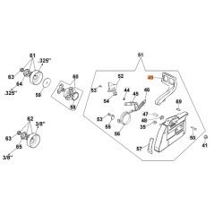 ORIGINAL OLEOMAC protector motosierra GS630 956 modelos 50020075AR 50010040R | Newgardenstore.eu