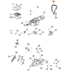 Manico motosega modelli GS630 GS650 ORIGINALE OLEOMAC 50250165AR 50250165R | Newgardenstore.eu