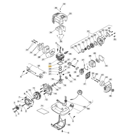 Cylinder plate brushcutter models ABR26J ORIGINAL STIGA 118803165/0 | Newgardenstore.eu