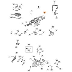 Chainsaw engine hood GS630 models ORIGINAL OLEOMAC 50020116R | Newgardenstore.eu