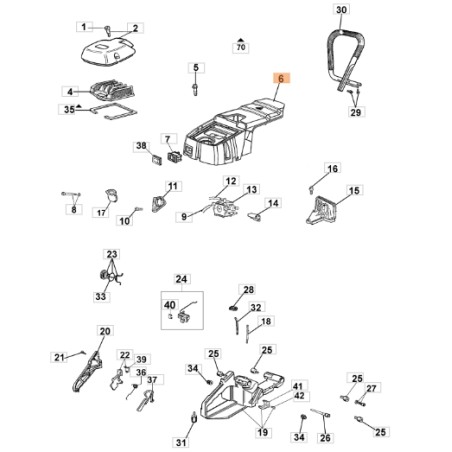 Chainsaw engine hood GS630 models ORIGINAL OLEOMAC 50020116R | Newgardenstore.eu