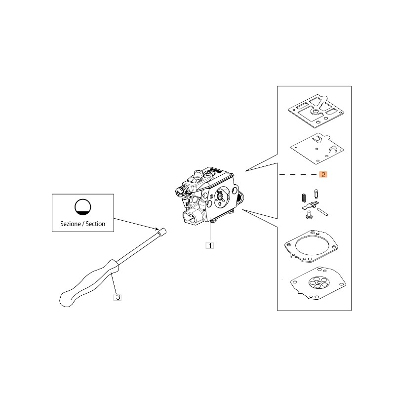 Kit riparazione motosega modelli GS630 ORIGINALE OLEOMAC 2318673 50010122A