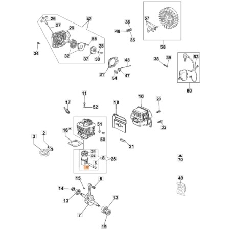 ORIGINAL OLEOMAC 50010031R ORIGINAL Kettensägenstecker GS630 Modelle 50010031 | Newgardenstore.eu