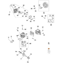 Labels kit chainsaw models GS630 ORIGINAL OLEOMAC 50020115