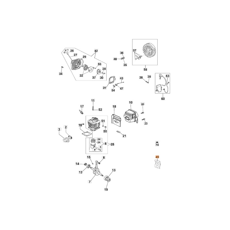 Labels kit chainsaw models GS630 ORIGINAL OLEOMAC 50020115