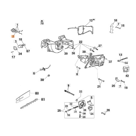 Anello motosega modelli 947 GS630 ORIGINALE OLEOMAC 099900090R 099900090 | Newgardenstore.eu