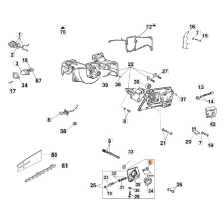 Tubo motosega modelli 956 GS630 ORIGINALE OLEOMAC 50010163R 50010163 | Newgardenstore.eu