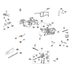 Leva avviamento motosega modelli GS630 ORIGINALE OLEOMAC 50020086R | Newgardenstore.eu