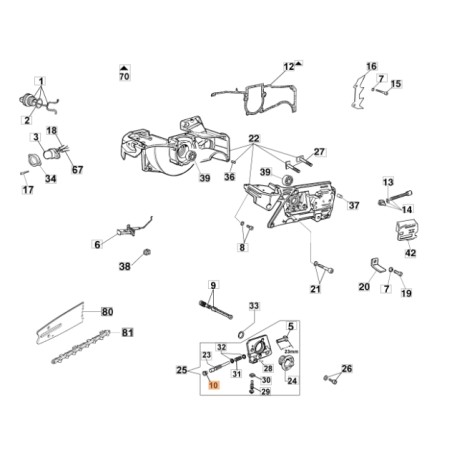 Capuchon de tronçonneuse modèles 970 GS630 956 ORIGINAL OLEOMAC 097000078 | Newgardenstore.eu