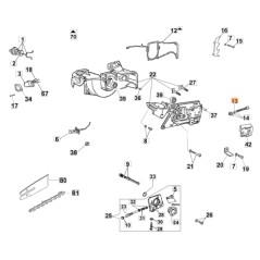 Chainsaw stop models 938 GS630 ORIGINAL OLEOMAC 50010079