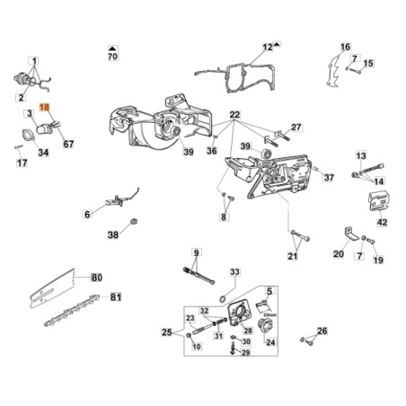 ORIGINAL OLEOMAC GS630 modelos motosierra tubo 61250228R 61200030AR | Newgardenstore.eu