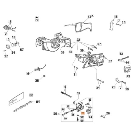 Bouchon de tronçonneuse modèles 956 GS630 ORIGINAL OLEOMAC 097000062 | Newgardenstore.eu