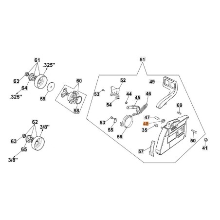 ORIGINAL OLEOMAC motosierra modelos 925 GS630 50010088AR 50010088A | Newgardenstore.eu