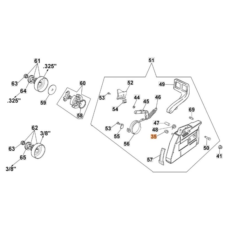 Chainsaw bushing models 925 956 GS630 ORIGINAL OLEOMAC 006000300