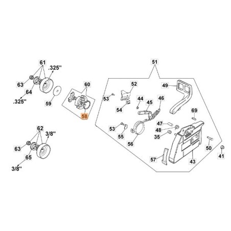 Chainsaw Spring Models GS630 956 ORIGINAL OLEOMAC 004900137BR | Newgardenstore.eu