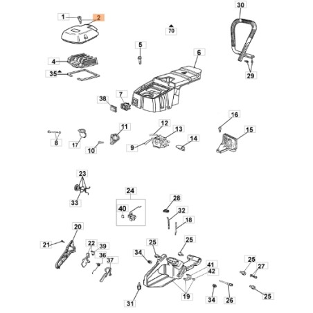 ORIGINAL OLEOMAC GS630 models chainsaw cover 50020082AR | Newgardenstore.eu