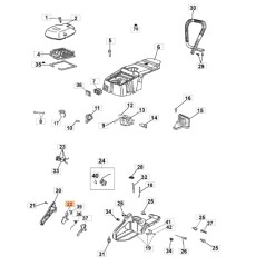 Accelerator lever kit for chainsaw GS630 models ORIGINAL OLEOMAC 098000406 | Newgardenstore.eu