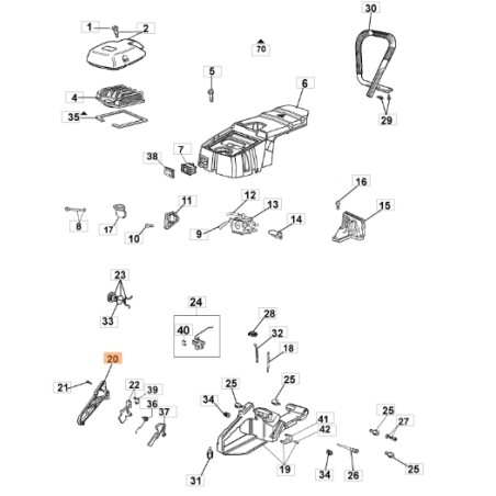 Couvercle de tronçonneuse modèles GS630 ORIGINAL OLEOMAC 50020085BR | Newgardenstore.eu