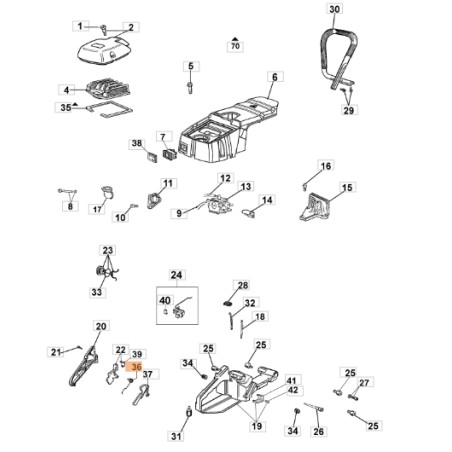 Ressort de tronçonneuse modèles 936 GS630 ORIGINAL OLEOMAC 097000028R 097000028 | Newgardenstore.eu