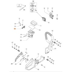 Leva motosega modelli GS350 ORIGINALE OLEOMAC 50240060BR 50240060AR | Newgardenstore.eu