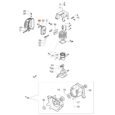 Vite decespugliatore modelli 446BP ORIGINALE OLEOMAC 3806054AR 3806054