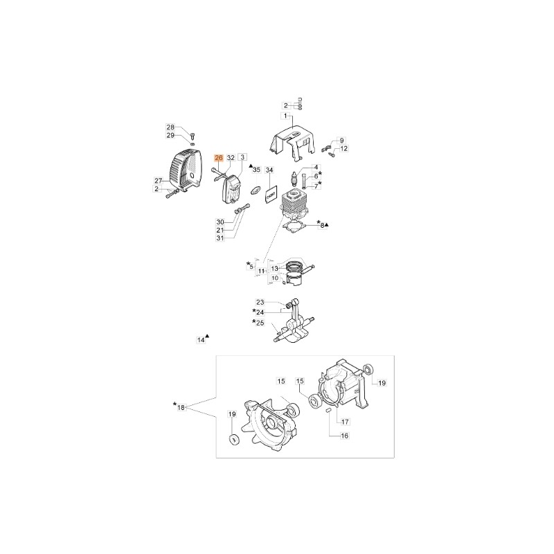 ORIGINAL OLEOMAC modelo 446BP desbrozadora tornillo 3806054AR 3806054