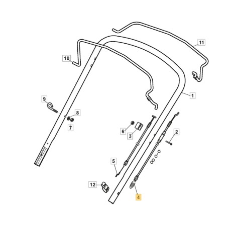 Cable control traction ORIGINAL STIGA mower AL4 46 SH 381030141/0 | Newgardenstore.eu