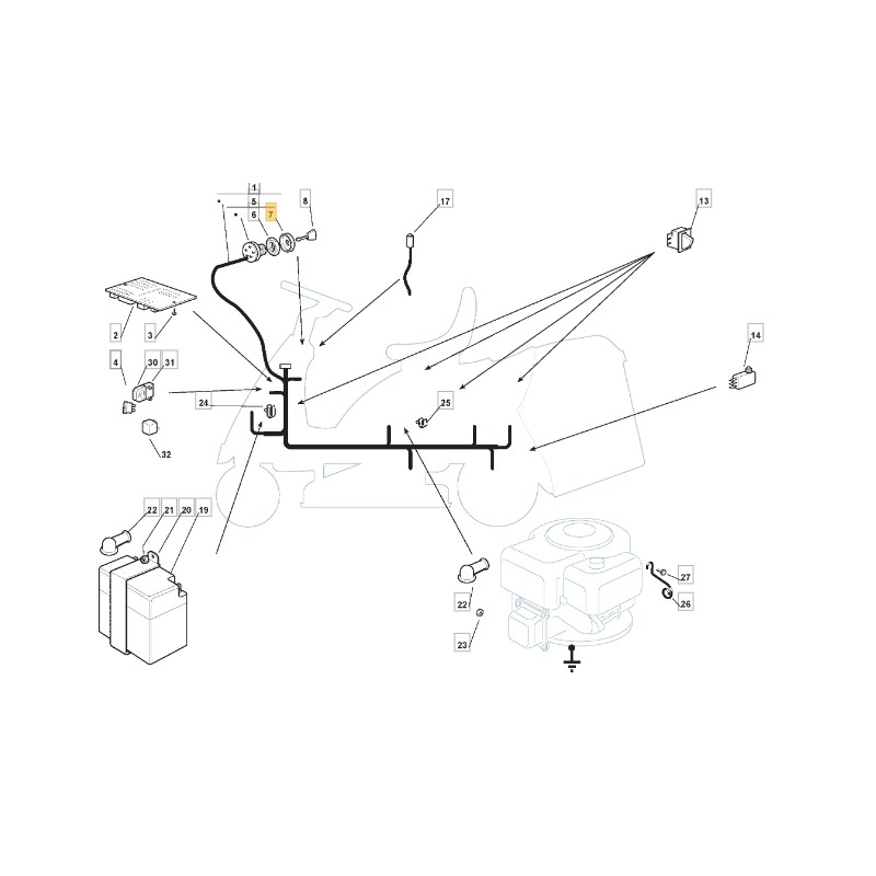 Protección de la arandela del tractor modelos 1228H STIGA 118565351/0