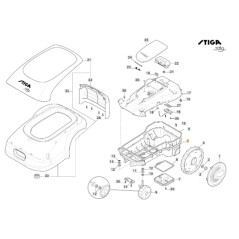 Corps inférieur robot tondeuse à gazon modèles A1500 STIGA 322110080/1